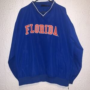 University Florida Gators J2 Sport Blue Spellout Pullover Windbreaker L